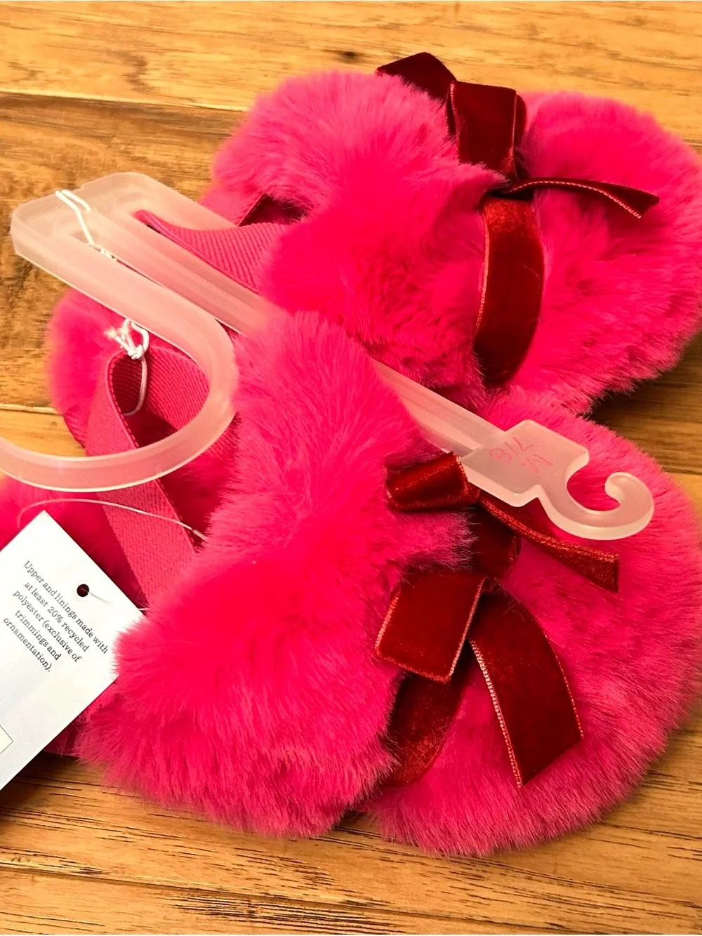 Toddler Adler Plush Scuff Slippers - Cat & Jack™ Pink Medium Size 7T-8T